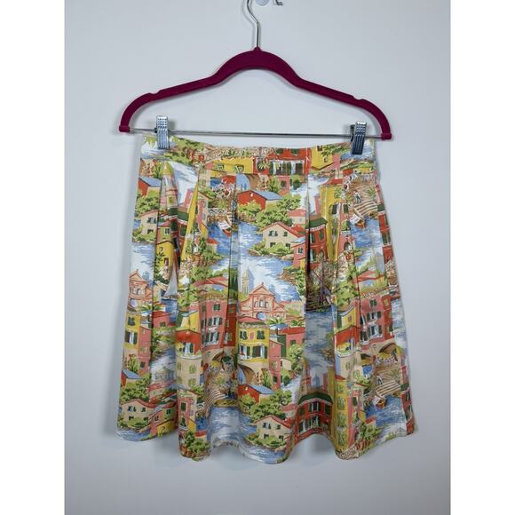 Beebop & Wally NYC Dresses & Skirts - Beebop & Wally Pleated Coastal Europe Skirt Women's Size Large Retro Beachy